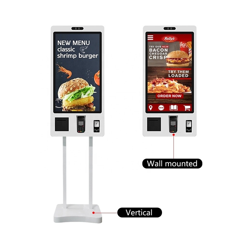 FCC 32In Self Order Machine 360 Nits Hotel Check In Kiosk Black